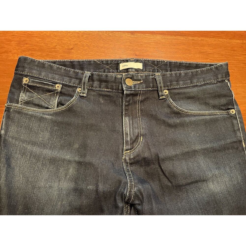 Size 34 Made In USA Lova Design Blue Jeans Denim Button Fly
